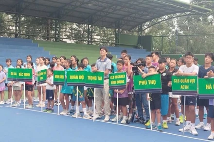 Các vận động viên tham dự Giải Quần vợt Vô địch các cây vợt trẻ xuất sắc Quốc gia-Cúp Vietravel 2025. 