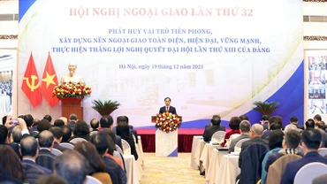 Phiên khai mạc Hội nghị Ngoại giao lần thứ 32. (Ảnh NGỌC CHÂU)