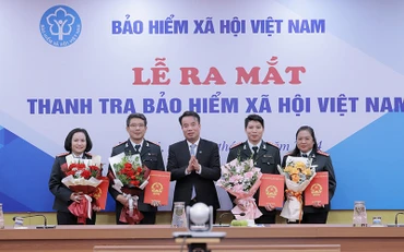 Lễ ra mắt Thanh tra Bảo hiểm xã hội Việt Nam. (Ảnh TÂM TRUNG)