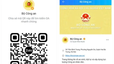 Mạng xã hội Zalo OA của Bộ Công an.