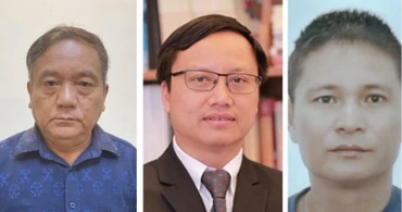  Các bị can (từ trái qua phải) Trần Văn Tuynh, Đặng Xuân Minh, Nguyễn Hồng Sơn.