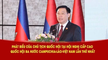 Chủ tịch Quốc hội Vương Đình Huệ phát biểu tại hội nghị. (Ảnh: TTXVN)