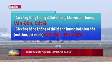 Nhiều sân bay chịu ảnh hưởng của bão số 1