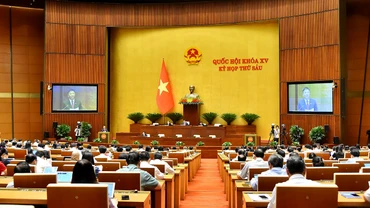 Phiên họp của Quốc hội ngày 10/11 tại Hội trường Diên Hồng. (Ảnh Mỹ Hà)