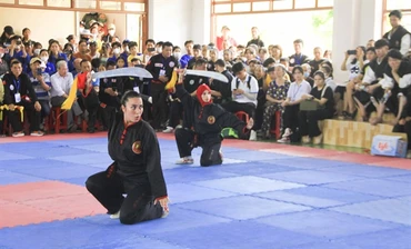 Đoàn Văn Lang Võ Đạo (Morocco) biểu diễn đao pháp võ cổ truyền Việt Nam.