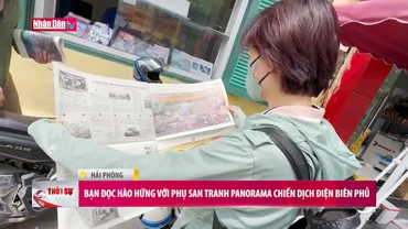 Hải Phòng: Bạn đọc hào hứng với phụ san tranh panorama chiến dịch Điện Biên Phủ