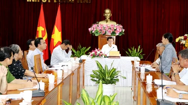 Bí thư Tỉnh ủy Ðồng Nai Nguyễn Hồng Lĩnh tiếp công dân tại Trụ sở Tỉnh ủy.