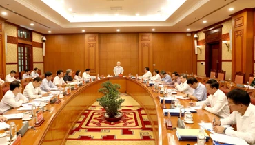 Thường trực Ban Chỉ đạo Trung ương về phòng, chống tham nhũng, tiêu cực tổ chức cuộc họp dưới sự chủ trì của Tổng Bí thư Nguyễn Phú Trọng, Trưởng Ban Chỉ đạo. Ảnh: TTXVN 