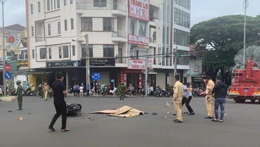 Hiện trường vụ tai nạn.