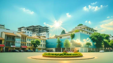 Hình ảnh quảng trường Đông Kinh-Nghĩa Thục không có tòa nhà Hàm cá mập bằng AI