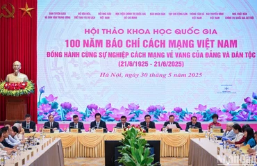 Quang cảnh Hội thảo khoa học quốc gia “100 năm Báo chí cách mạng Việt Nam đồng hành cùng sự nghiệp cách mạng vẻ vang của Đảng và dân tộc”.