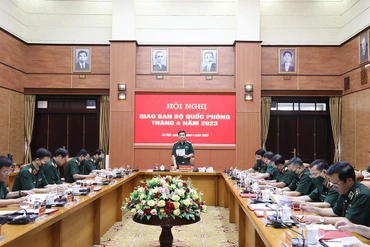 Đại tướng Phan Văn Giang chủ trì hội nghị. Ảnh: mod.gov.vn