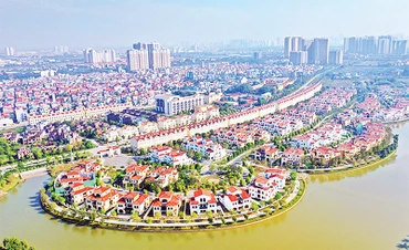 Một góc khu đô thị mới trên địa bàn huyện Hoài Đức. (Ảnh MINH THƯ)