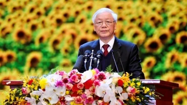 Tổng Bí thư Nguyễn Phú Trọng đọc diễn văn khai mạc lễ kỷ niệm.