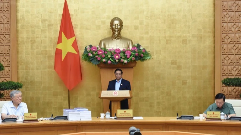 Thủ tướng Phạm Minh Chính chủ trì phiên họp. (Ảnh: TRẦN HẢI)