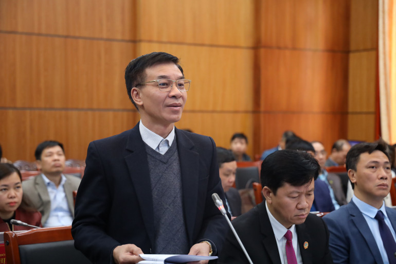 Đại biểu tham gia ý kiến tại Hội nghị lần thứ 6 Ban Chấp hành Đảng bộ tỉnh Điện Biên.