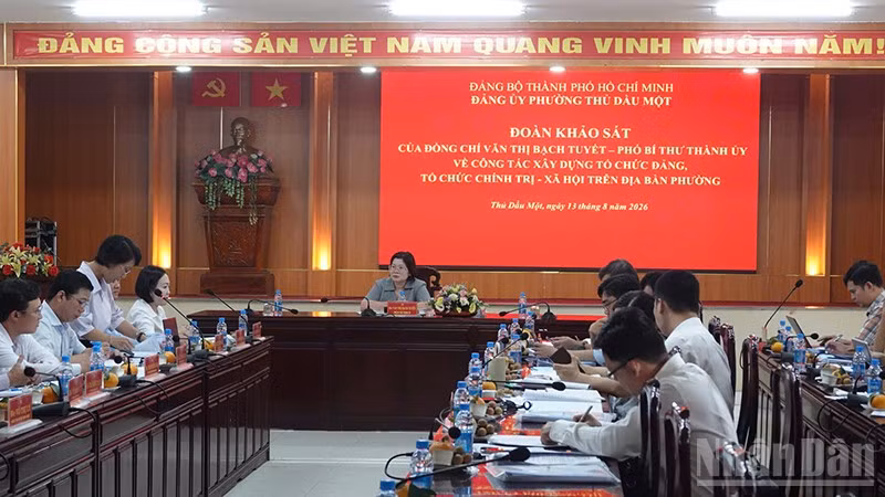 Quang cảnh buổi làm việc. (Ảnh: LINH BẢO).