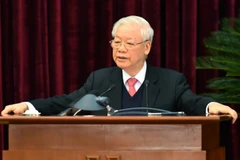 Tổng Bí thư, Chủ tịch nước Nguyễn Phú Trọng phát biểu bế mạc Hội nghị lần thứ 14 Ban Chấp hành Trung ương Đảng khóa XII. 