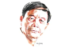 Ký họa chân dung nhà thơ Vũ Duy Thông của họa sĩ Đỗ Hoàng Tường