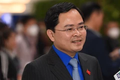 Đồng chí Nguyễn Anh Tuấn, Bí thư thứ nhất T.Ư Đoàn trả lời phỏng vấn báo chí.