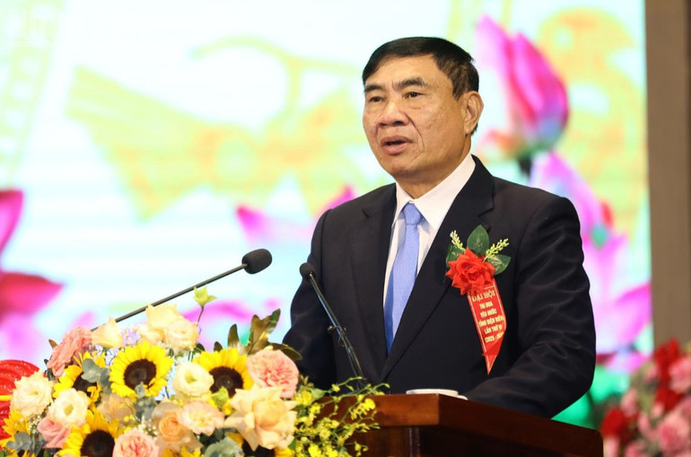Đồng chí Trần Quốc Cường, Ủy viên Trung ương Đảng, Bí thư Tỉnh ủy Điện Biên phát biểu tại Đại hội thi đua yêu nước tỉnh Điện Biên lần thứ VI. ndo_tl_z7024251174021-bb7f31260a1b4e7dd676549cd93b1695.jpg