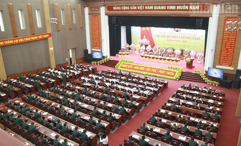 Đại hội đại biểu Đảng bộ Quân sự tỉnh Sơn La lần thứ XVIII, nhiệm kỳ 2025-2030 được tổ chức tại Trung tâm hội nghị tỉnh Sơn La. ndo_tr_4.jpg