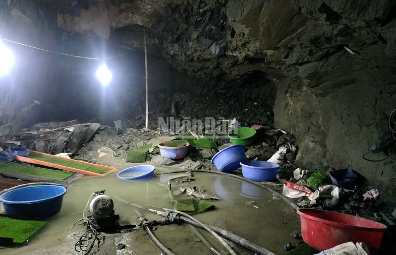 Những dụng cụ được các đối tượng khai thác vàng trái phép sử dụng để đựng bột quặng sau khi nghiền nhỏ. ndo_c_15.jpg