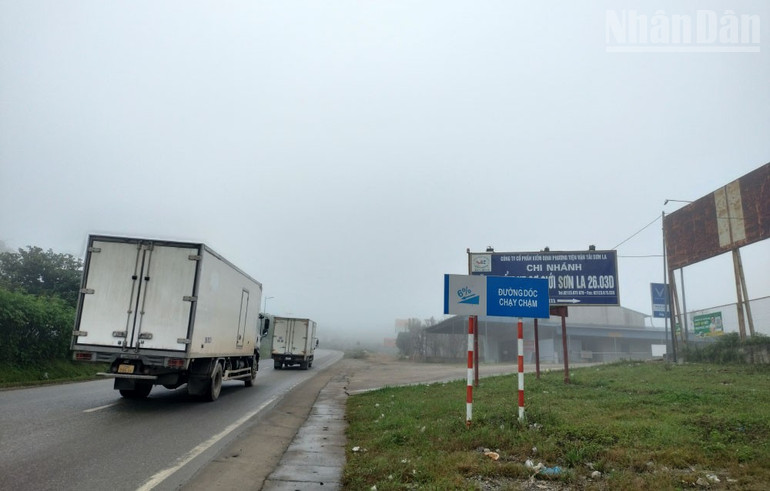 Chi nhánh Đăng kiểm xe cơ giới 2603D, Vân Hồ nằm ở đoạn dốc Chiềng Đi, nhiều sương mù với lượng phương tiện qua lại rất nhiều và thường xuyên. ndo_tr_15.jpg