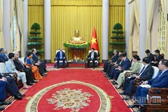 Chủ tịch nước Lương Cường tiếp Thống đốc tỉnh Kaluga (Liên bang Nga) Vladislav Valerievich Shapsha.