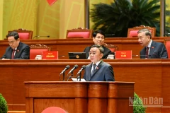 Đồng chí Trần Cẩm Tú, Ủy viên Bộ Chính trị, Thường trực Ban Bí thư, Trưởng Tiểu ban Tổ chức phục vụ Đại hội XIV của Đảng. (Ảnh: ĐĂNG KHOA)