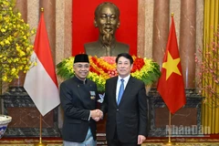 Chủ tịch nước Lương Cường và Đại sứ Indonesia tại Việt Nam Adam Mulawarman Tugio.