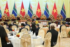Quang cảnh chiêu đãi cấp Nhà nước Tổng thống Nam Phi Matamela Cyril Ramaphosa.
