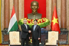 Chủ tịch nước Lương Cường và Chủ tịch Quốc hội Hungary Kover Laszlo.