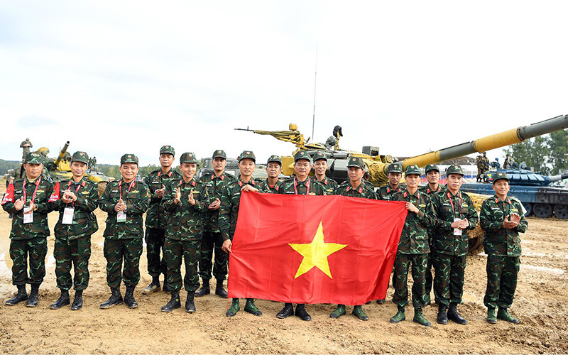 Kíp xe số 2 thi đấu tốt, Đội tuyển Xe tăng QĐND Việt Nam tạm xếp thứ 2 sau hai lượt vòng loại. Ảnh: QĐND