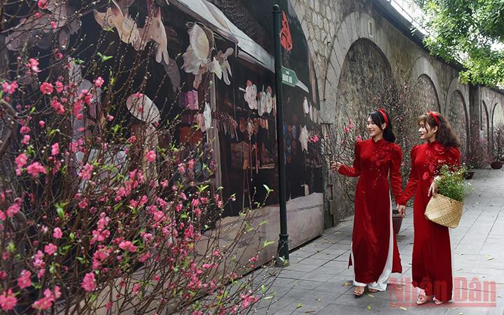 Phố bích họa Phùng Hưng, Hà Nội, dịp gần Tết Nguyên đán 2021 (Ảnh: Trần Hải).