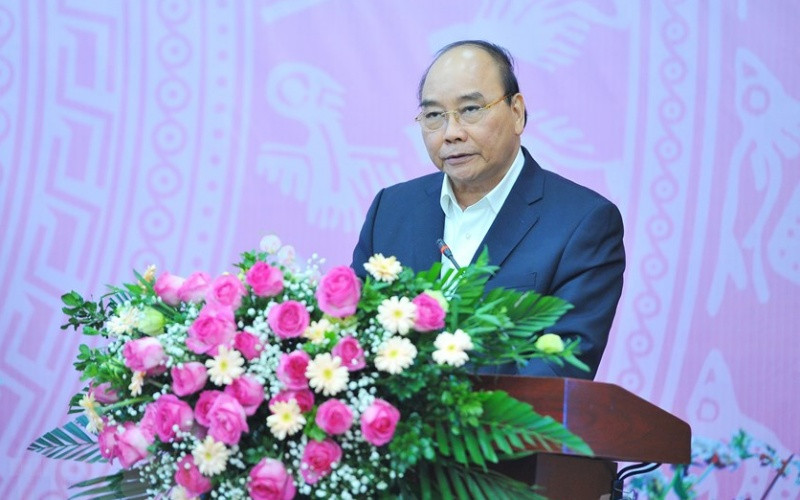 Chủ tịch nước Nguyễn Xuân Phúc phát biểu tại Hội nghị. (Ảnh: Minh Đức/TTXVN)