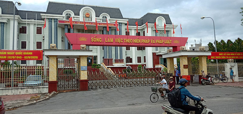 Tòa án nhân dân tỉnh Thái Bình, nơi diễn ra phiên xét xử.