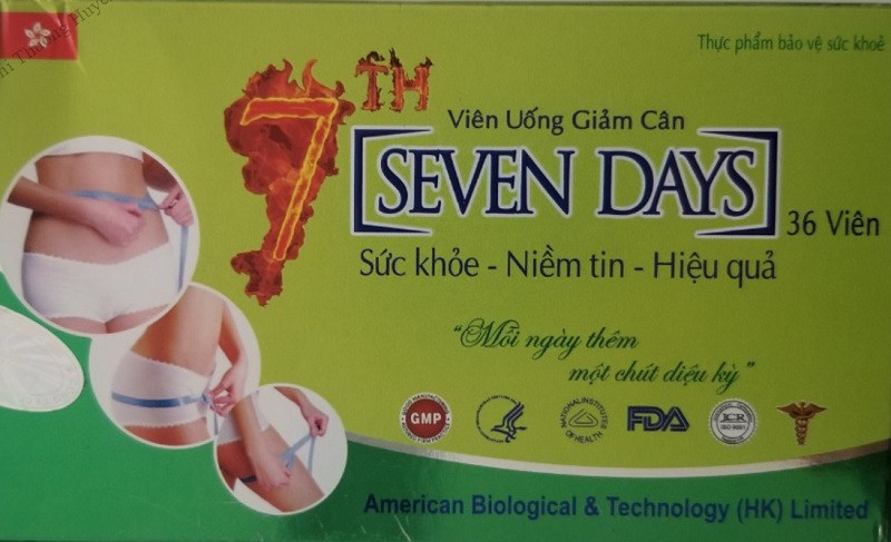 Viên uống giảm cân SEVEN DAYS có chứa chất cấm Sibutramine (12,54 mg/viên).