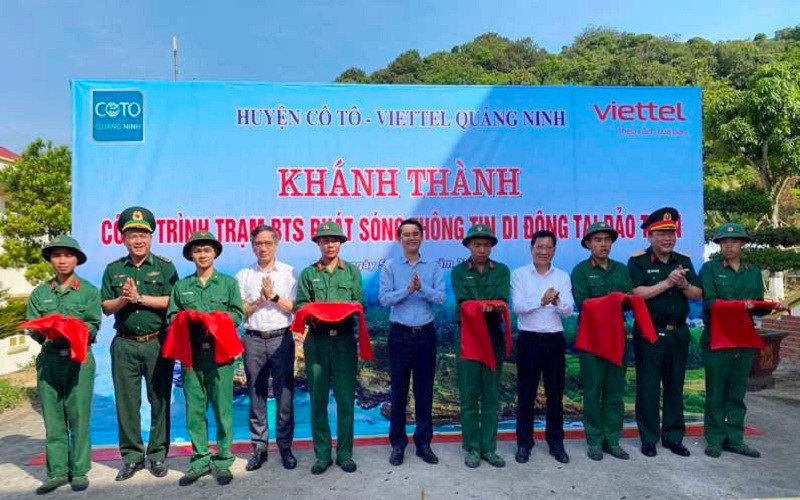 Khánh thành trạm BTS phát sóng thông tin di động tại Đảo Trần.