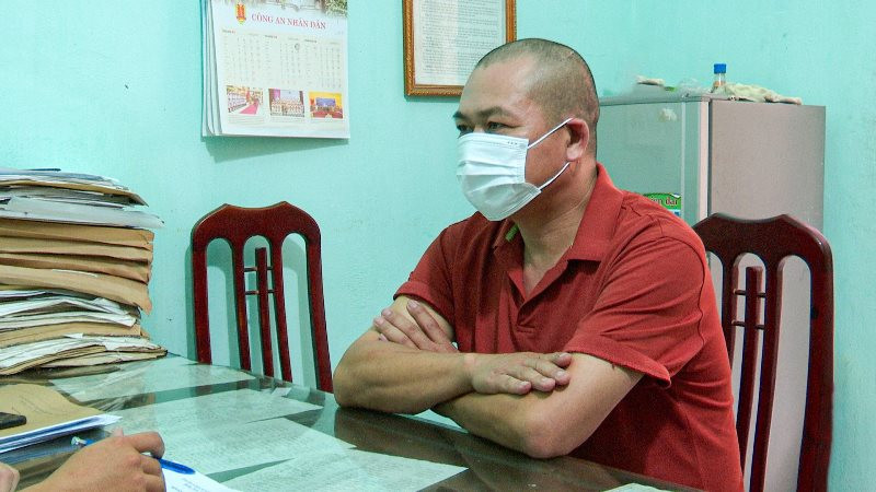 Tài xế Trần Đình Quảng tại cơ quan điều tra.