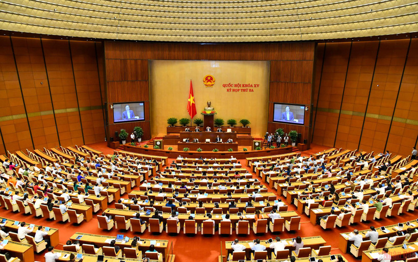 Quang cảnh phiên chất vấn và trả lời chất vấn của Quốc hội chiều 7/6. (Ảnh: NGUYÊN KHOA)