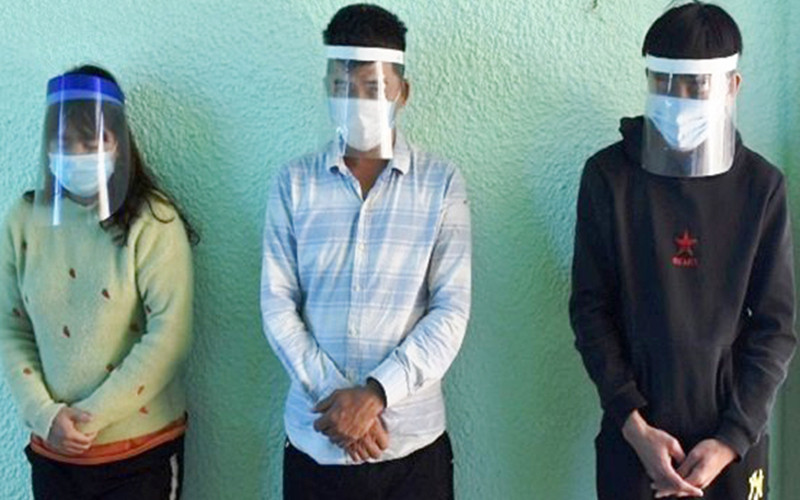 Đối tượng Hiệp, Nhượng và Diên (từ trái qua).