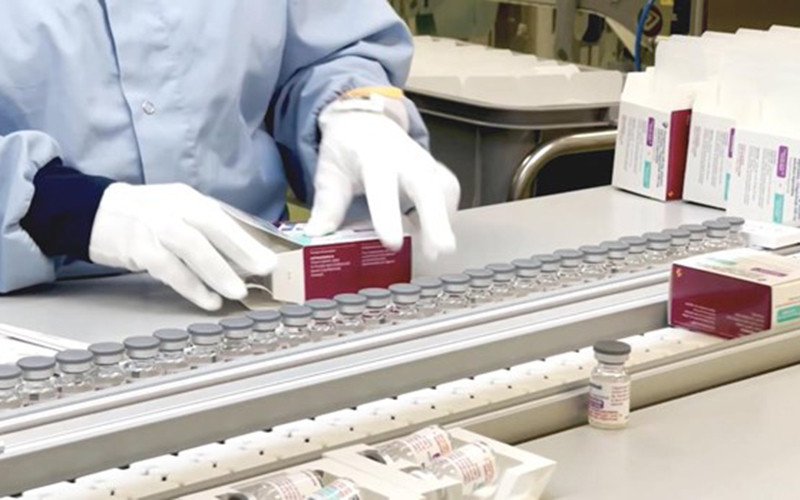 Dây chuyền sản xuất Evusheld. (Nguồn: TTXVN/AstraZeneca)