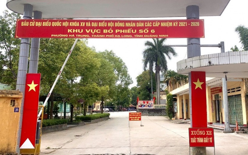 Khu vực bỏ phiếu số 6 tại Trại tạm giam Công an tỉnh Quảng Ninh.