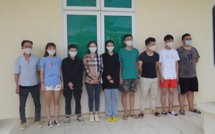 Các đối tượng người Trung Quốc nhập cảnh trái phép bị bắt giữ tại Đồn Biên phòng Chi Ma (Lộc Bình).