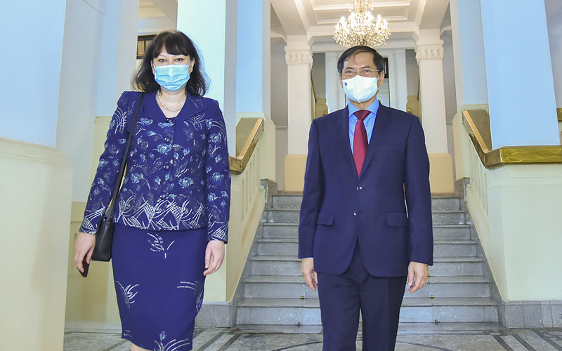 Bộ trưởng Ngoại giao Bùi Thanh Sơn đã tiếp Đại sứ Rumani Cristina Romila. (Ảnh: Bộ Ngoại giao)