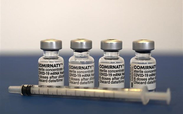 Vaccine ngừa Covid-19 của hãng dược phẩm Pfizer/BioNTech. (Ảnh: AFP/TTXVN)