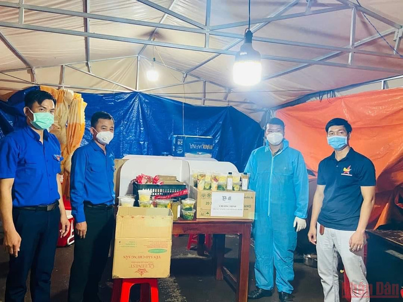 Tỉnh đoàn hỗ trợ người dân thu hoạch lúa tại Cát Lâm, huyện Phù Cát, tỉnh Bình Định.