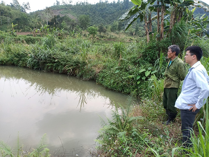 Một hố sụt lún trên diện tích đất của ông Cam Văn Khải, tổ Bản Tàn, thị trấn Bằng Lũng (Chợ Đồn).