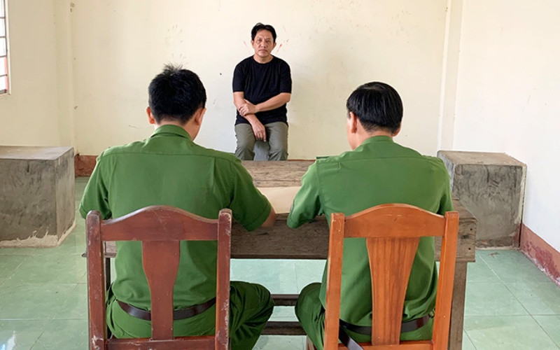 Dương Quốc Năng tại cơ quan Công an.